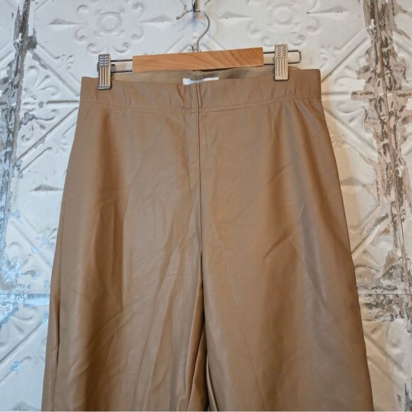 H&M Faux Leather Pull-On Leggings Tan Color Size 4 - Picture 4 of 11